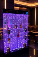 Mur d'eau décoratif à bulles avec étagère de rangement à niveaux, moderne, grand format, toutes saisons