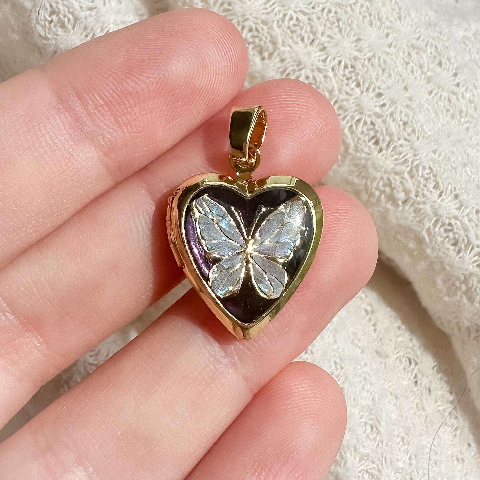 Black butterfly love pendant