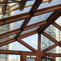 Véranda moderne en alliage d'aluminium avec double vitrage trempé Low-E, toit plat étanche, taille personnalisée pour patio, jardin, cour arrière