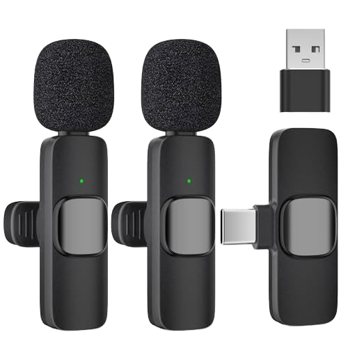 Portable Mini Wireless Condenser Lavalier Microphone with Noise Cancelling Plug & Play for IPhone/Android Live Broadcast Gaming