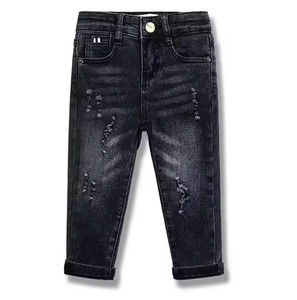 Nouveau jean slim pour enfants le plus vendu, style droit décontracté taille haute avec poches lavables, décoré avec un tissu doux - Product Image 2