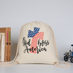 Bolsa con Cordón de Lona de Algodón Premium, Mochila Ecológica Resistente, Bolsa con Cordón Informal de Gran Capacidad para la Escuela, Deportes y Viajes - Product Image 3