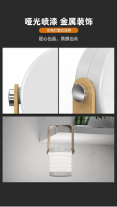 Scandinavian Mushroom <b>Table</b> <b>Lamp</b> Brass Base White <b>Crystal</b> Bell Shade Push Button Switch LED AC E26 3500K Warm Light Minimalist - Product Image 4