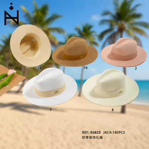 Sombrero Fedora Angelina con Decoración de Listón, 56-58 cm, Transpirable, para Playa, Verano, Unisex, Accesorio de Moda para Adultos - Product Image 2