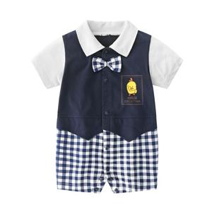 Ensemble de vêtements pour bébé 100% coton, motif brodé petit gentleman, vêtements d'été pour bébés garçons nouveau-nés - Product Image 5