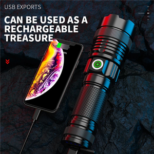 Aeternam 30w bianco lazer power bank impermeabile telescopico zoom usb ricaricabile a led torcia tattica luce da lavoro all'aperto torcia elettrica - Product Image 4