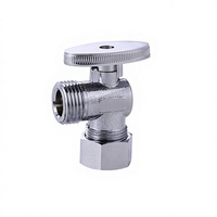Vanne d'arrêt d'angle 1/4 tours laiton sans plomb eau caoutchouc NSF Vannes pour machine à laver Vanne d'angle générale moderne à 3 voies Bestway