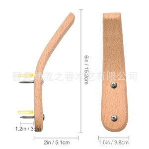 New cross-border wooden hook room coat rack <b>clothes</b> hanger wall-mounted <b>storage</b> behind door entryway <b>clothes</b> - Product Image 4