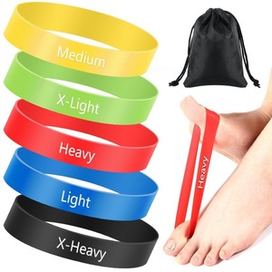 Ensemble de bandes de résistance Asia Exchange, bandes élastiques TPE, de la taille L à la taille X-Heavy, pour la thérapie des pieds, la rééducation et l'entraînement, avec sac de rangement - Product Image 1