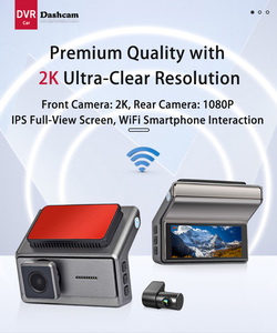 Cámara para Tablero de Auto Versión Nocturna, Cámara para Camión 2K+1080P, Caja Negra <span class=keywords><strong>DVR</strong></span> <span class=keywords><strong>Mini</strong></span> Inalámbrica de Doble Lente, Modo de Estacionamiento, Wifi - Product Image 2