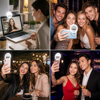 Lampe annulaire LED professionnelle à clipser, portable, pour selfie, diffusion en direct, pour téléphones, TikTok, vlog, maquillage, photographie, cadeaux de Noël et de fête
