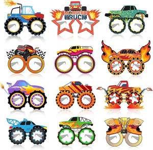 Monster Truck Lunettes en papier Monster Truck Party Favors Supplies Décorations de fête d'anniversaire Cadeaux <span class=keywords><strong>Photo</strong></span> Booth Props pour enfants - Product Image 1