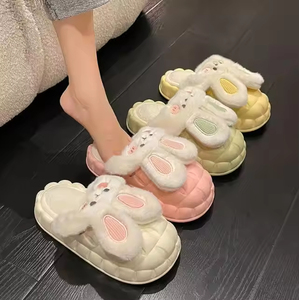 Fashion Women Anti Slippery <b>Slippers</b> for Winter Cotton Kawaii Rabbit <b>Slippers</b> New Thick Bottom <b>Slippers</b> - Product Image 1