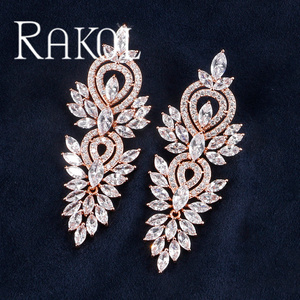 RAKOL EP2181 2024 nouveauté argent bijoux de mariée sans allergie coréen Zircon cristal <span class=keywords><strong>boucle</strong></span> d'oreille pour <span class=keywords><strong>femme</strong></span> - Product Image 4