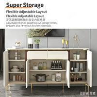 Buffet italien laqué de luxe léger, meuble de rangement moderne en pierre frittée, grande capacité, armoire à thé