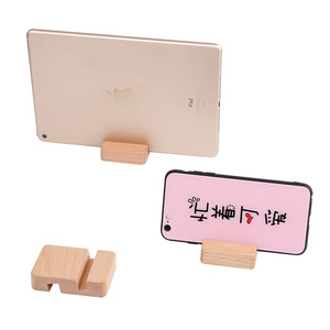 Wood Phone <b>Stand</b> Single Double Slot Lazy Desktop Holder <b>Tablet</b> Support Universal Design - Product Image 2