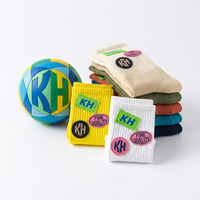 Chaussettes mi-hautes pour enfants du collège, motif lettres et visages souriants, couleurs bonbon, collection printemps-automne, vente en gros