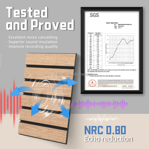 Panneaux acoustiques en <span class=keywords><strong>bois</strong></span> auto-adhésifs, décoration murale absorbant le son pour la maison, le bureau, placage durable - Product Image 3