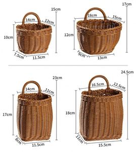 Cesta de Mimbre Tejida de PVC, Cesta de Mano, Juego de Picnic con Ruedas, Cesta de Bambú Delgada para Ropa, Cesta de Metal para Frutas, Cesta de Mimbre Extra Grande para <span class=keywords><strong>Farmacia</strong></span> - Product Image 4