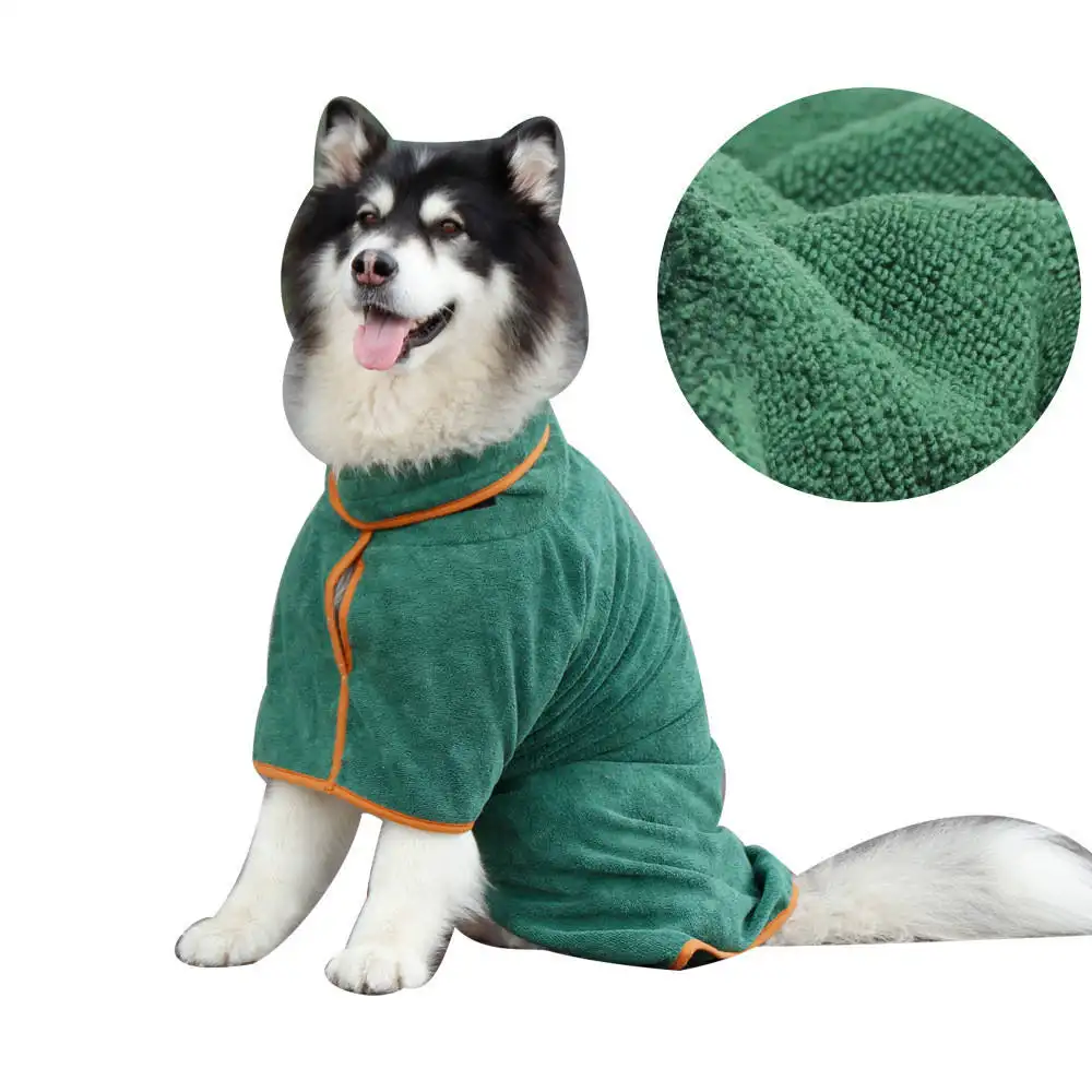 Aangepaste Verstelbare Zachte Absorberende Geabsorbeerde Microfiber Hond Handdoek Bad Drogen Jassen Douche Badjas Voor Hond
