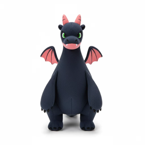 Peluche de Dragón Personalizado OEM ODM, Dragón Negro de Peluche con Alas, Ojos Verdes, Terciopelo Suave, Animal de Fantasía para Venta al Por Mayor B2B - Product Image 2