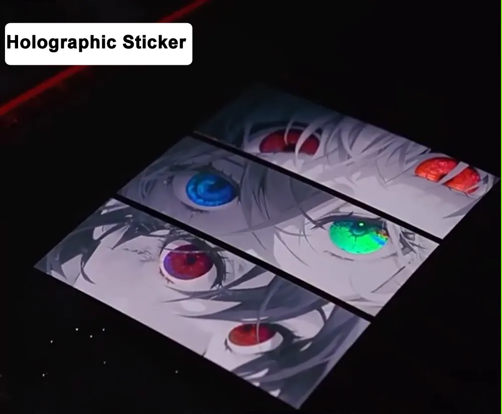 20 Designs Wholesale Anime JDM Holographic Sticker For Car Side Door Motorcycle Tire Helmet JDM Sticker Decal
