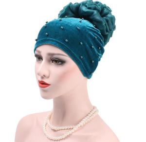 Turban sportif pour homme style africain tendance avec perles, bonnet en velours pour le sport, vente en gros - Product Image 4