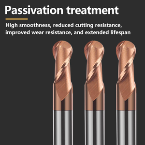 Molino de punta esférica VOKET, cortador de carburo de tungsteno, herramienta de fresado de brocas de enrutador CNC R 0,5 2mm 3mm 6mm 8mm HRC 55 56 58 60 65 2 flauta - Product Image 3