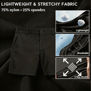 2026 Trend <strong>Slim</strong> <strong>Fit</strong> <strong>Men's</strong> Quick Dry Golf <strong>Shorts</strong> Custom 75% Nylon 25% Spandex Breathable Stretchy Multi Occasion Golf <strong>Shorts</strong> - Product Image 4