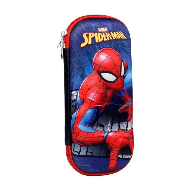 Toptan büyük kapasiteli Marvel karikatür öğrenci çift katmanlı kırtasiye çantası örümcek-adam kalem kutusu