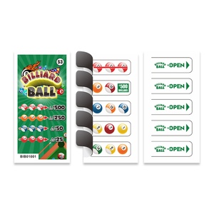 Boletos de tracción con cinco ventanas, temática de billar, para juegos de azar, precio al por mayor - Product Image 1