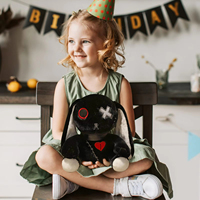 Vente en Gros de Poupées Lapin Gothique 30cm PP Coton Blanc Noir Lapin de Pâques Jouet Animal en Peluche