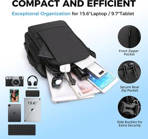 <span class=keywords><strong>Sac</strong></span> à dos de voyage extensible grande capacité avec logo personnalisé pour ordinateur portable, idéal pour le travail et les affaires, pour hommes et femmes - Product Image 2