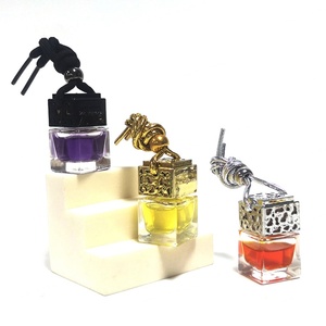 Wholesale Hanging Car Perfume Glass Empty square Bottles Air Freshener Essential <b>Oil</b> <b>Diffuser</b> Aromatherapy Car Bottle in Stock - Product Image 1