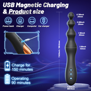 Premium Silikon 10 Vibrationsmodi Zugperlen Analplug Vibrator Männlicher Prostata-Massager Analkugeln Plug G-Punkt Sexspielzeug - Product Image 3