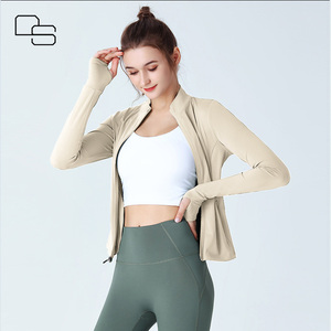 DS Tùy chỉnh màu đen màu xanh lá cây dài tay áo nhanh chóng khô người phụ nữ yoga Tops hoạt động mặc bán buôn Trung Quốc - Product Image 5