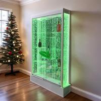 Meuble de bar à domicile Décoration Éclairage LED Mur de bulles d'eau en acrylique Vitrine à vin avec porte en verre