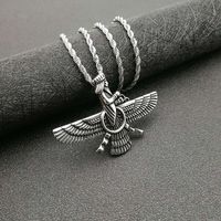 Collier pendentif Yunnique en acier titane avec motif ailes, bijoux de mode unisexe, Dongguan HX021