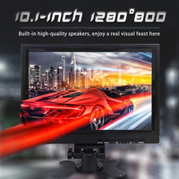 Moniteur de voiture/restaurant LED IPS 10,1 pouces en gros, nouveau écran tactile 10 points, interface USB DVI, résolution 1280x800, format 16:9
