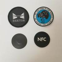 Étiquette NFC en tissu tissé thermocollante, puce NTAG424, lavable, pour vêtements, carte d'accès RFID, étiquette textile