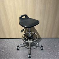 Tabouret de travail pragmatique en cuir PU avec support lombaire, chaise rotative ergonomique pour comptoir de réception caissier usine chaîne magasin moulin