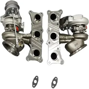 Nouveau turbocompresseur à double turbine en aluminium usiné amélioré 19T TD04 à entraînement droit pour <span class=keywords><strong>135i</strong></span> 335i 535i Z4 <span class=keywords><strong>N54</strong></span> 3.0L OE - Product Image 3