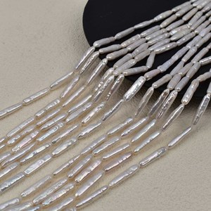 Perlas de Agua Dulce Naturales en Forma de Botón, Estilo Barroco, Largas, Plateadas, Económicas, para Hacer Joyas, Collares y Pendientes - Product Image 1