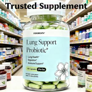 Kapsul Detoksifikasi Paru-Paru Probiotik Dewasa OEM untuk Kesehatan Pernapasan, Dukungan Pernapasan, Dukungan Imunitas, Pereda Lendir, Alami - Product Image 3