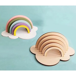 Juguetes de Madera para Colorear Arcoíris para Niños, Pinta Tu Propio Arcoíris de Dibujos Animados, Único y Divertido, Juguete Educativo de Arte en Madera - Product Image 2