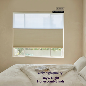 Stores alvéolaires jour-nuit personnalisables, avec option de fixation par perçage ou sans perçage, à commande verticale pour la maison et les bureaux. - Product Image 1