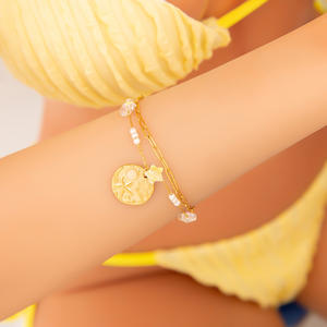 Fashion Charm <b>Bracelet</b> Zinc Alloy Seashell Pendant 18K Gold Plated Unisex Ocean Theme Jewelry - Product Image 4