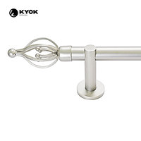 Tringle à rideau en nickel brossé avec embout en métal torsadé pour décoration intérieure moderne et industrielle – Offre spéciale
