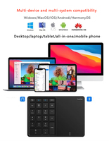 Keypad Numerik Nirkabel Dengan Touchpad BT 2.4G Mode Ganda Untuk Penggunaan Tablet Laptop Akuntan
