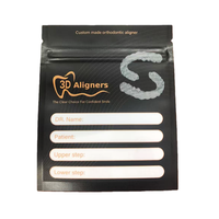 Sachets d'emballage pour aligneurs dentaires avec logo personnalisé imprimé, 10*12cm, scellés sur trois côtés, réutilisables, avec fermeture éclair
